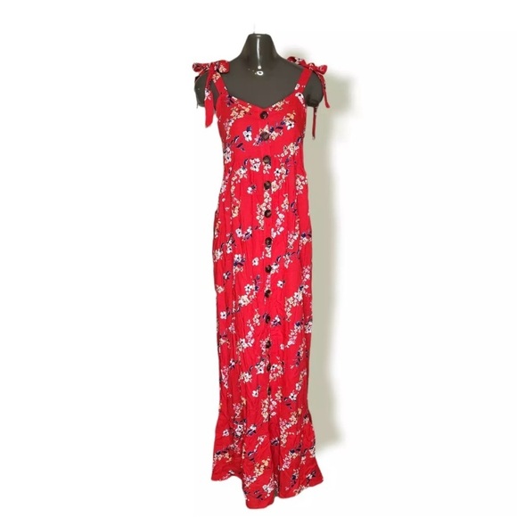 INGRID AND ISABEL RED FLORAL MATERNITY DRESS - Picture 1 of 11